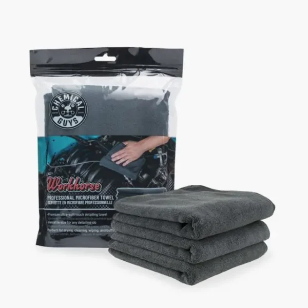 Workhorse Professional Grade Microfiber Towel, Black